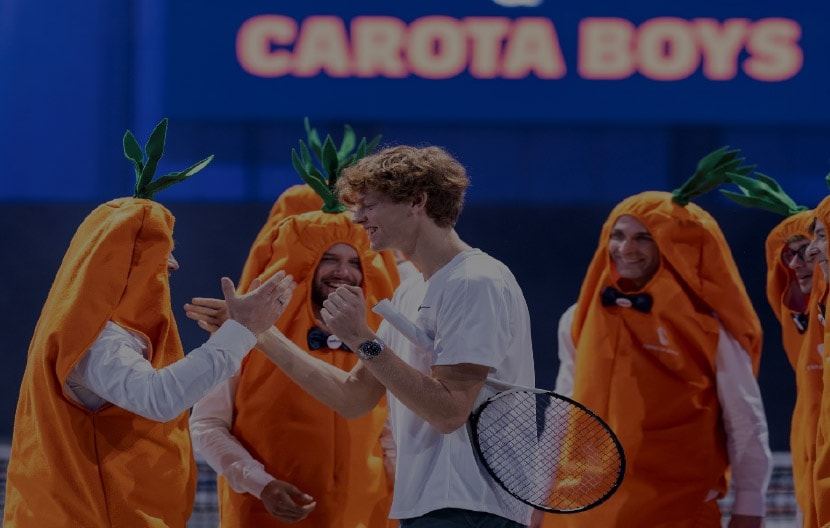Jannik sinner, Lavazza e i Carota Boys