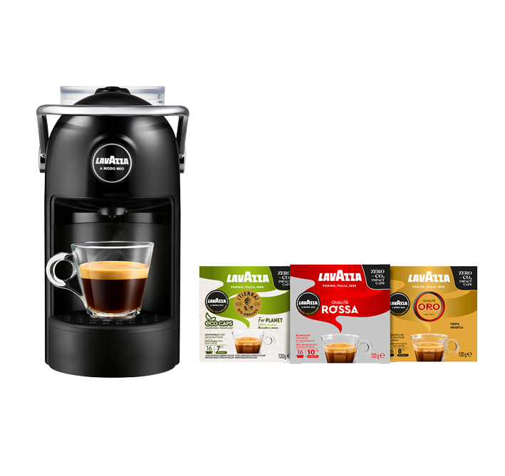 Macchina da Caffè Jolie Bianca per Lavazza A Modo Mio + 9 Capsule Omaggio -  Caffè Dos Santos